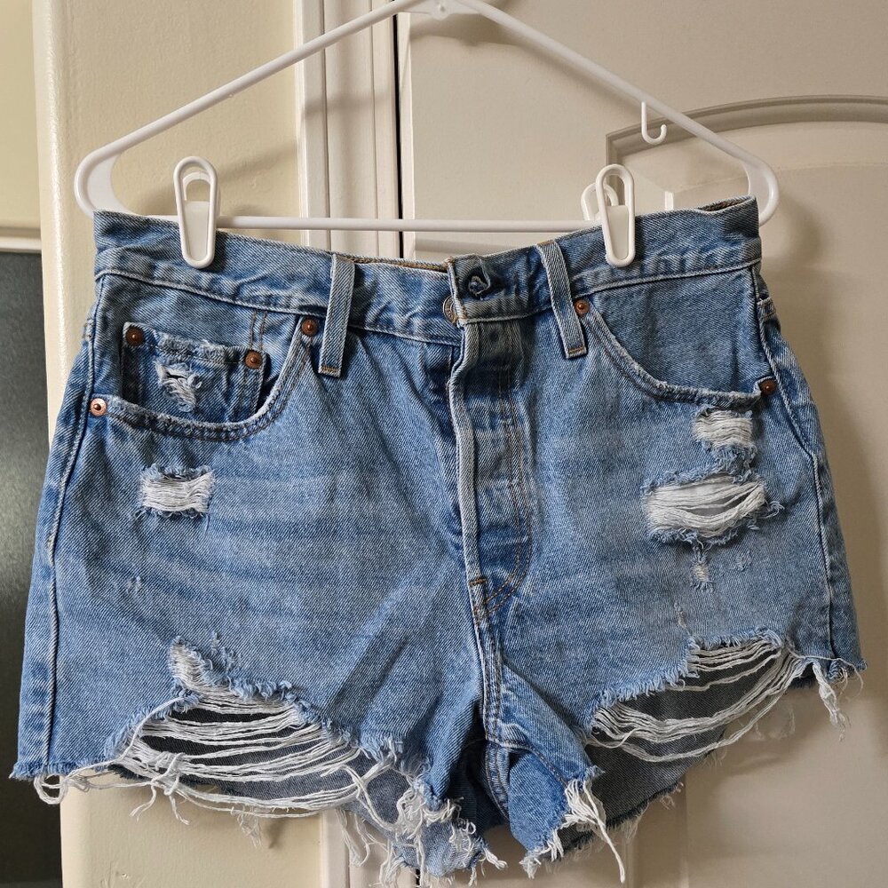 Levi's distressed jean shorts
